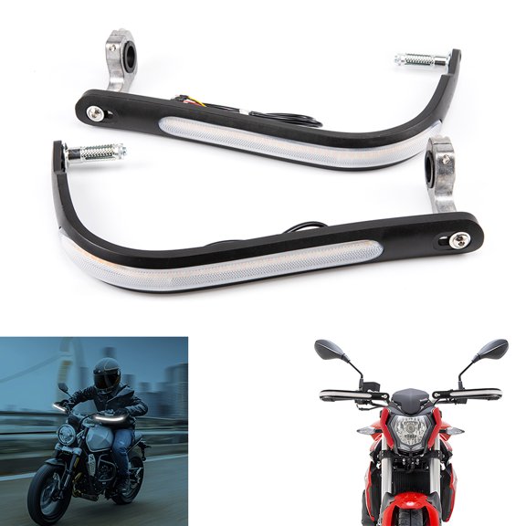 Motorcycle Handguards With Turn Signal Light Scooter Moped Motocross Handguard Universal 22mm Handlebar Protection Protector For Motocross Dirtbike MX ATV