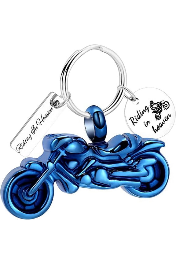 Motorcycle Urn Keychain for Ashes Keepsake Urn Key Ring for Human/Pet Ashes Cremation Jewelry
