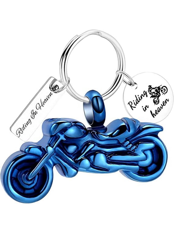Motorcycle Urn Keychain for Ashes Keepsake Urn Key Ring for Human/Pet Ashes Cremation Jewelry