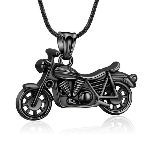 Motorcycle Urn Necklace for Men Women Ashes Cremation Jewelry Stainless Steel Keepsake Memorial Pendent for Ash Holder