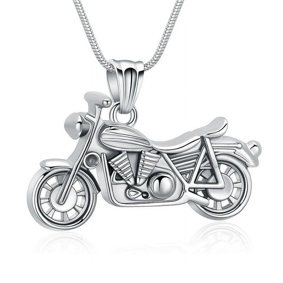 Motorcycle Urn Necklace for Men Women Ashes Cremation Jewelry Stainless Steel Keepsake Memorial Pendent for Ash Holder