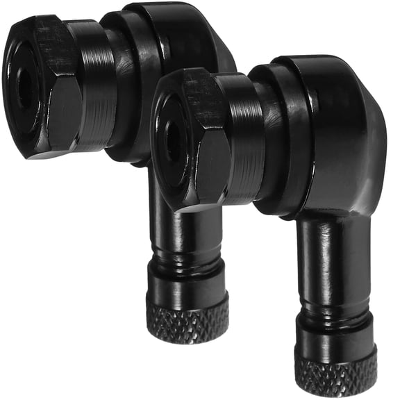 NIAIZEK Motorcycle Tire Valve Stem Covers 2pcs Black Stainless Steel Compact Sleek Modern Design