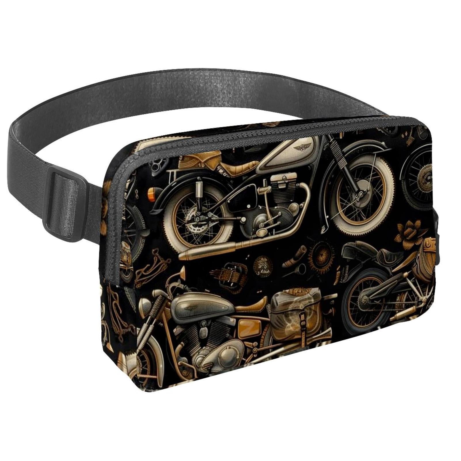Motorcycle Versatile Lightweight Sling Bag Fanny Pack Cross Body Bag with Adjustable Extension Strap for Unisex
