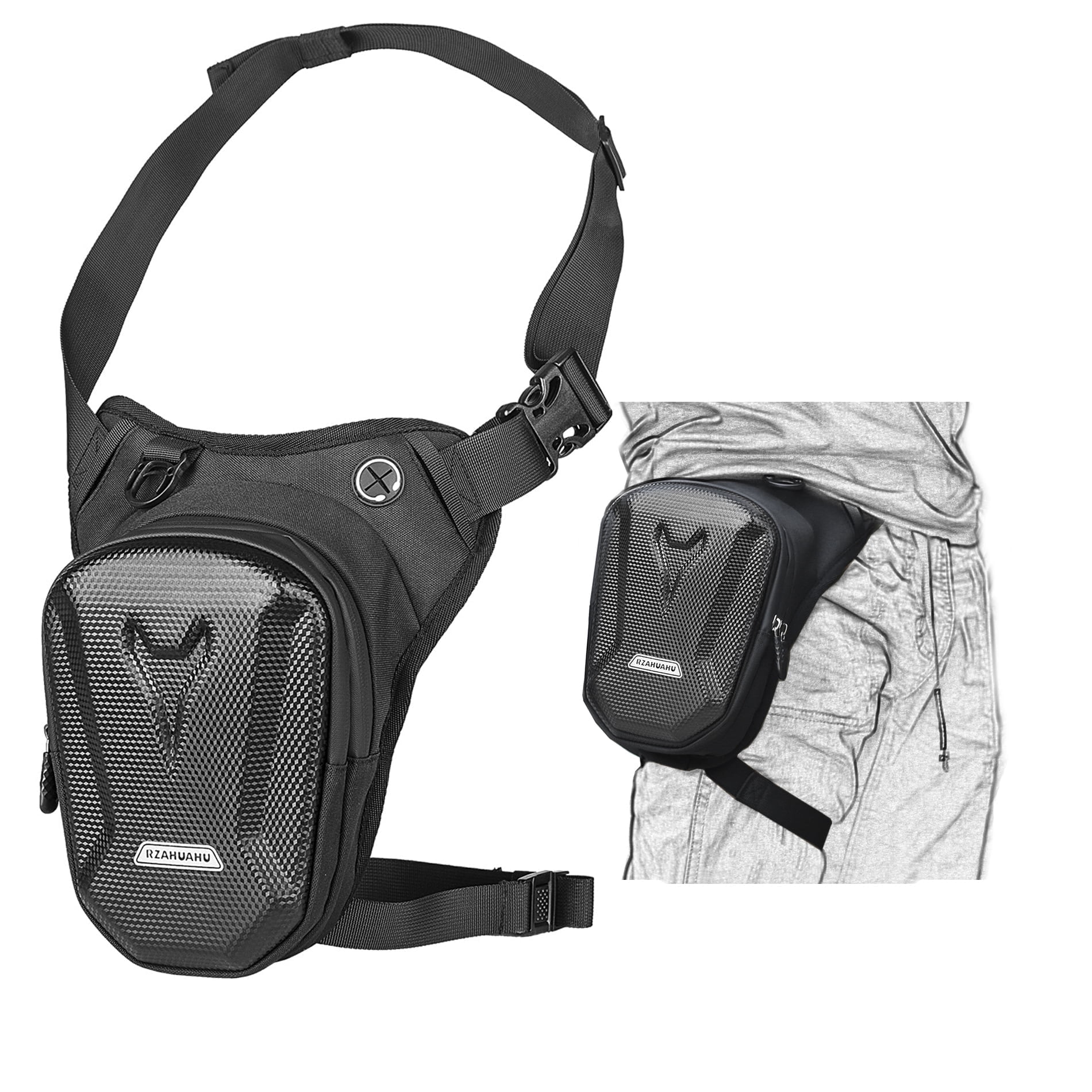 Motorcycle Waist Pack,Drop Leg Bag,Motorcycle Hiking Waist Pack for Men Women EVA Hard Shell Waterproof Waist Bag Fanny Pack for Men Women Bike Riding Hiking Cycling