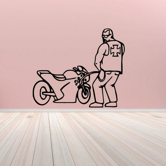 Motorcycle Wall Decal - Vinyl Decal - Car Decal - CD001 - 36 Inches