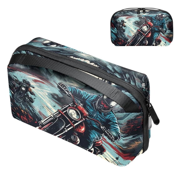 Motorcycle Waterproof Oxford Cloth Storage Box for Hard Drive Bags, Power Cord Box Organizer, Cord Box Organizer - 5.9x9.44x3.14 in.