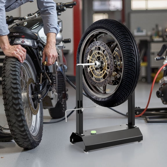 Motorcycle Wheel Balancer,88.2 lbs Capacity,Tire Balancer&Truing Stand with Adjustable Centering Cones&Truing Pointer,Balancing Tools for Most Motorcycles&Bicycles,32-"Wheel Dia