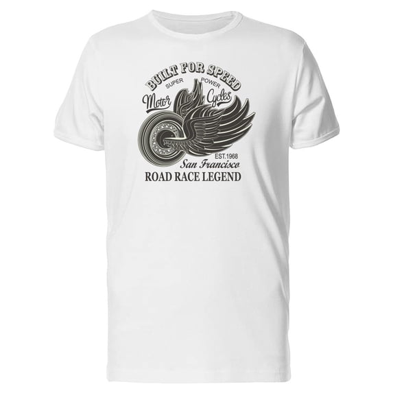 Motorcycle Wheel With Wings T-Shirt Men -Image by Shutterstock, Male x-Large