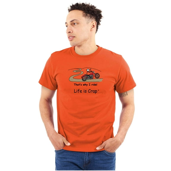 Motorcycle Why I Ride Speeding Biker Men's Big & Tall Crewneck Graphic Tee Brisco Brands 3X