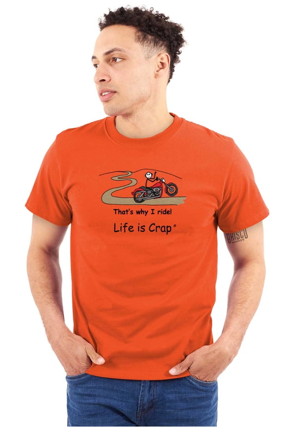 Motorcycle Why I Ride Speeding Biker Men's Big & Tall Crewneck Graphic Tee Brisco Brands 3X
