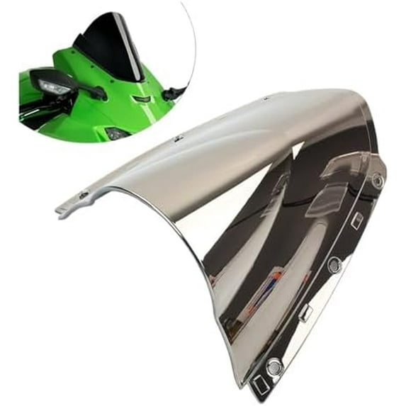 Motorcycle Windscreen Windshield Wind Screen Shield Protector Compatible with Kawasaki Ninja ZX10R 2021 2022 2023 2024(Color:Silver)