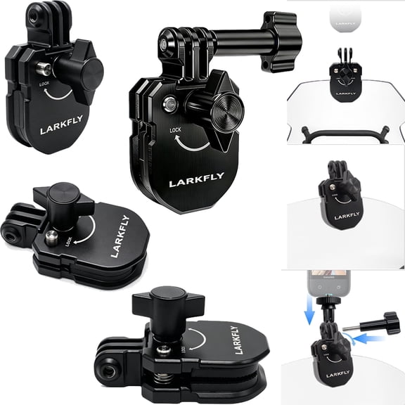 Motorcycle Windshield Clip Mount for GoPro Hero 13/12/11/10/9 Black, All Aluminum Motorbike Windscreen Clamp for DJI Osmo Action 3/4/5 Pro Insta360 X5/X4X3/ X2, Action Camera Accessories