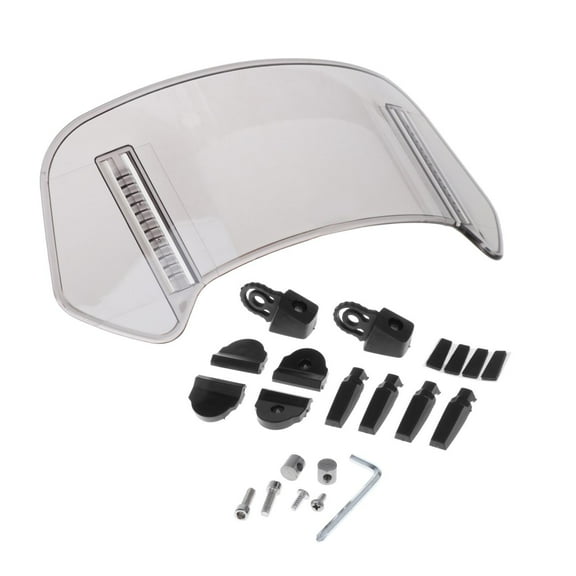 Motorcycle Windshield Extension Adjustable Clip on Accessories Universal Sturdy Upgraded Spoiler Deflector for Match Bike small gray