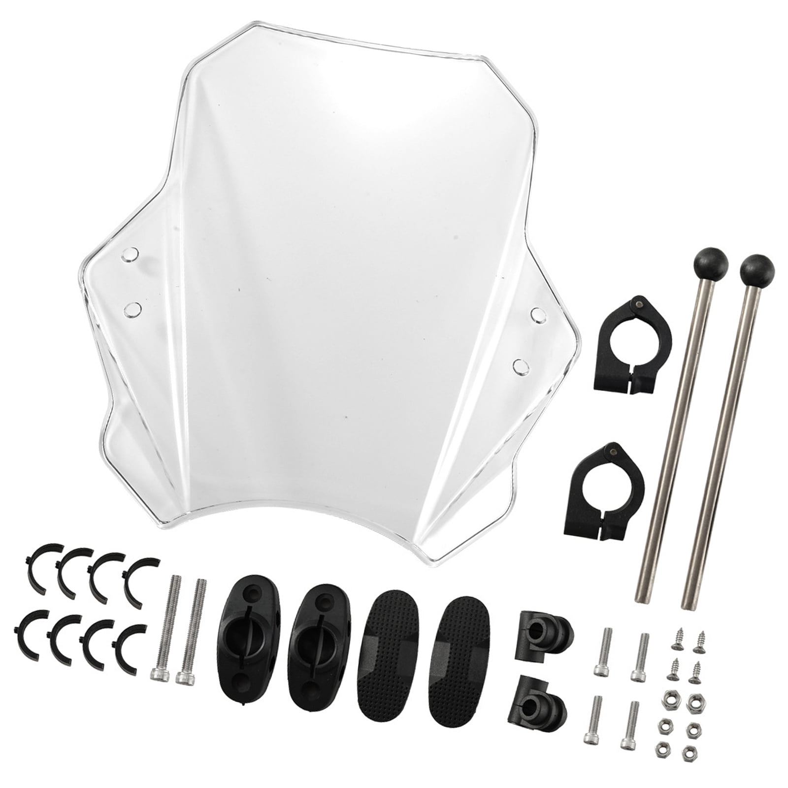 Windscreen Metal Motorcycle Windshield PC Metal Construction Wind Pressure Easy ...