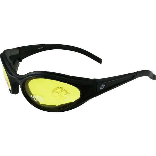 Motorcycle Yellow Riding Glasses Sunglasses with Foam Padding Uv400 Anti Fog Also Great for Paintball Because the Padding Keeps Sweat out of Your Eyes Walmart Business Supplies