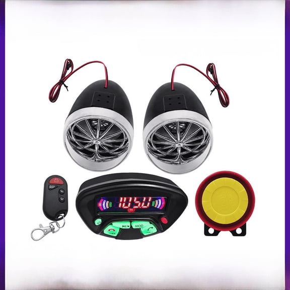 Motorcycle audio hands-free call Bluetooth speaker waterproof FM MP3 motorcycle Anti-Theft Audio-Black horn