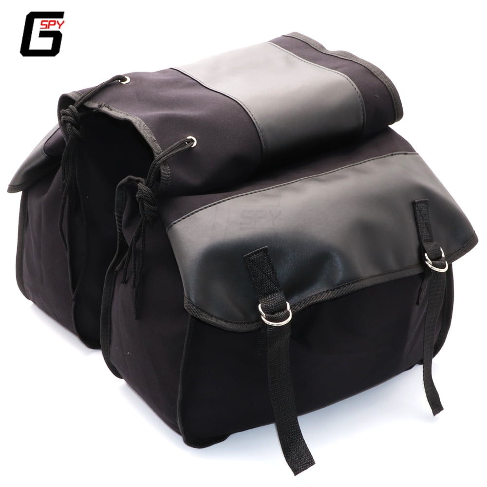 Motorcycle canvas waterproof panniers box side tool bags pouch for