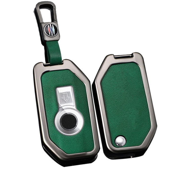 Motorcycle car Key Fob Cover Fit For BMW F850 GS R1200 GS LC R1250GS Metal Frame Key case leather keyring key shell Case Holder Protector Metal Keychain