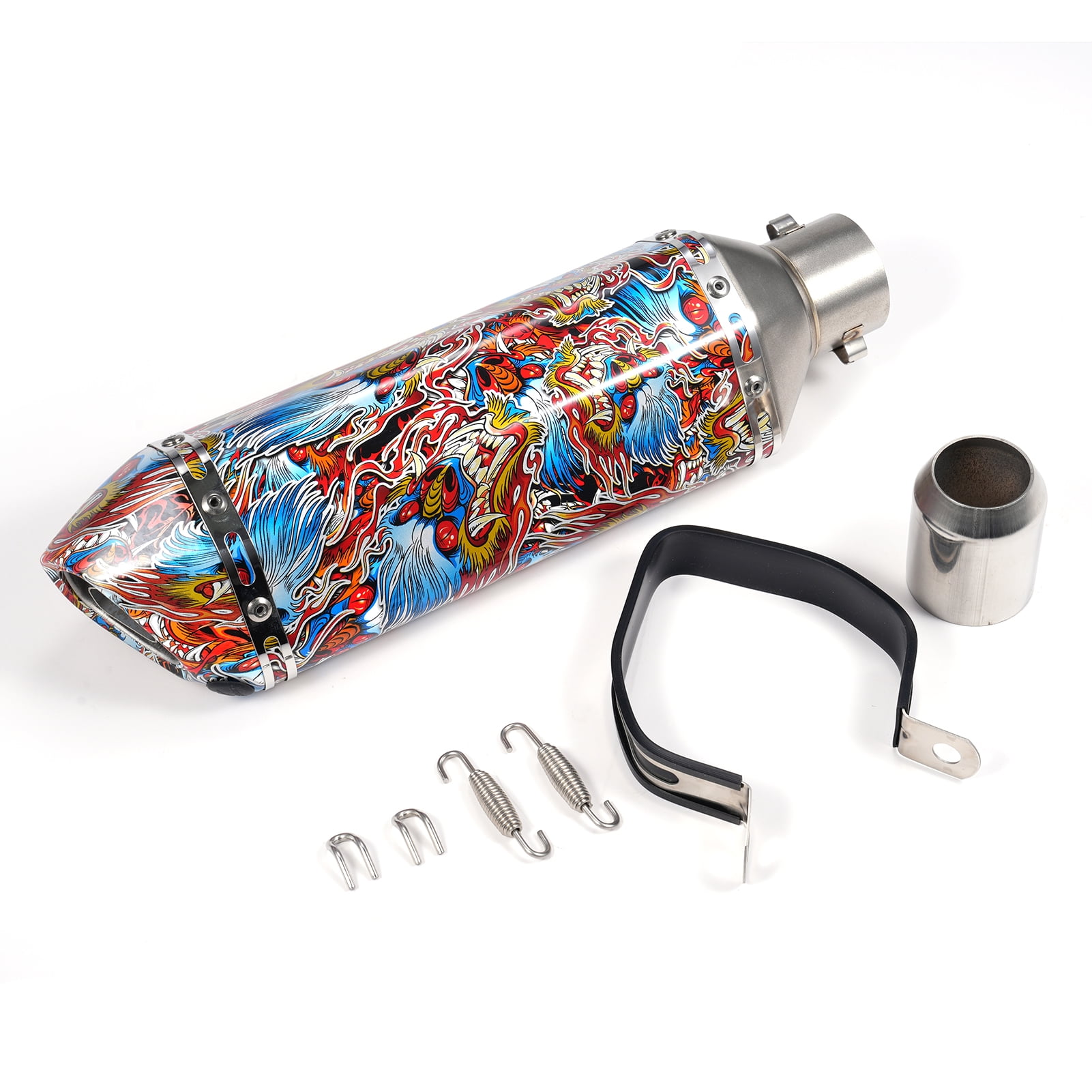 Motorcycle exhaust pipe,Temperature Resistant Atv Resistant Atv Dirt Tail Tube Temperature Muffler Pipes Slip Tube Temperature Resistant Pipes Slip On Atv Dirt Bike Inlet Muffler Pipes type 4