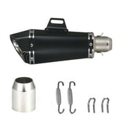 Motorcycle exhaust pipe,Tube Temperature Resistant Zx6r 10r Z900 Muffler Pipes Style Tail Tube Temperature Resistant Atv 1.5-2'' Inlet Muffler Atv Zx6r 10r Huiop Black and Carbon Fiber