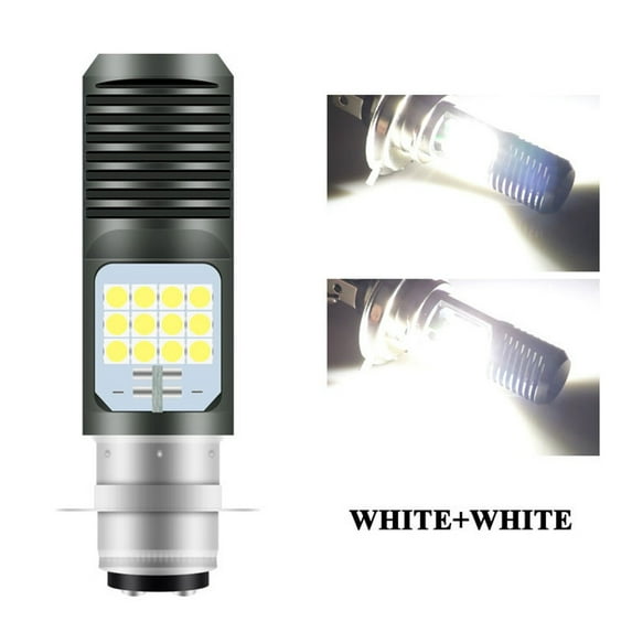 Motorcycle headlight BA20D P15D H4 LED bulb dual color white yellow headlight