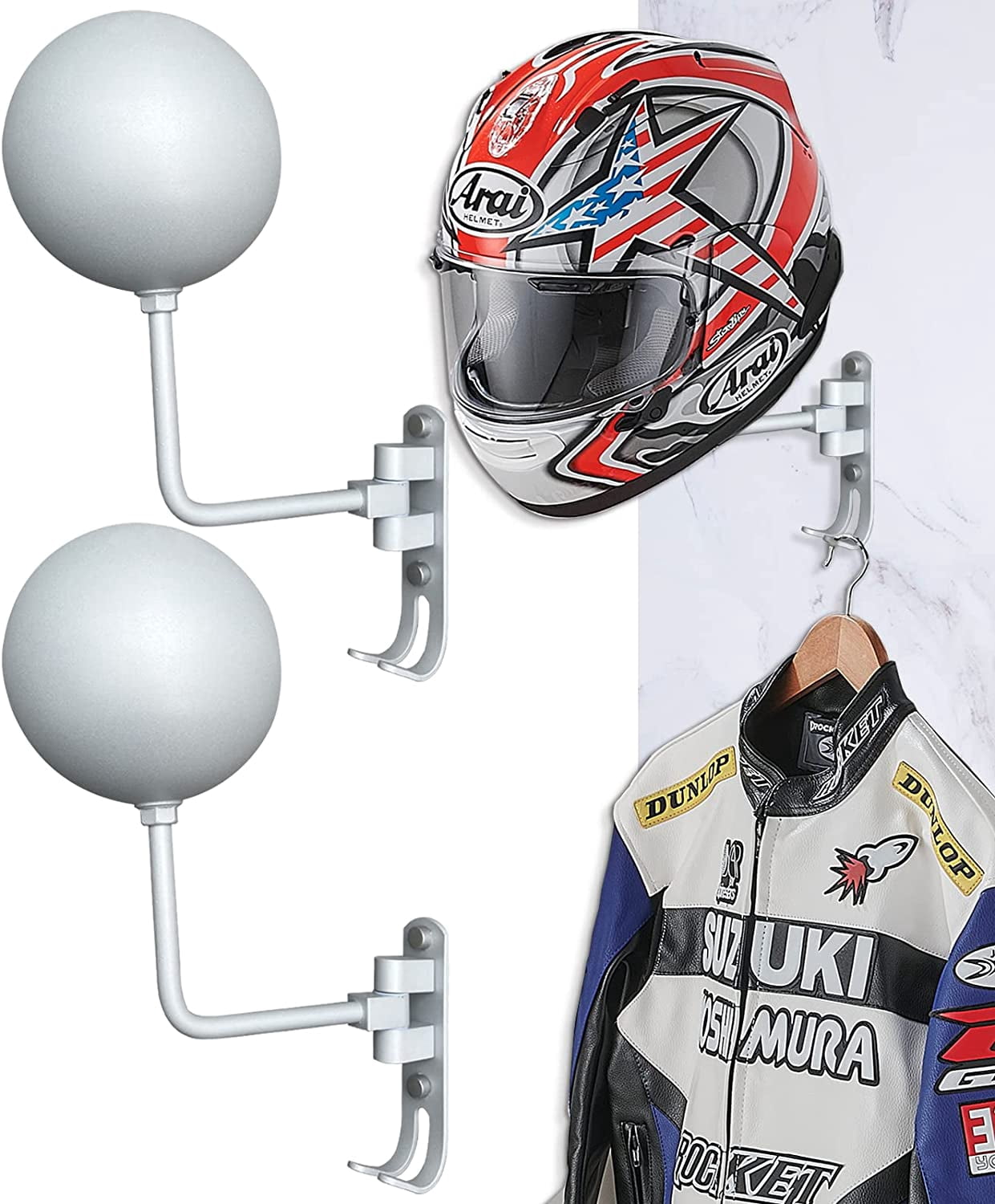 Motorcycle Helmet Rack, Helmet Holder Wall Mount Helmet Stand With