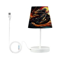 Motorcycle on Street Desk Lamp LED Table Nightstand Lamps with 3 Color Temperatures for Home Bedroom Living Room Decor 6x11