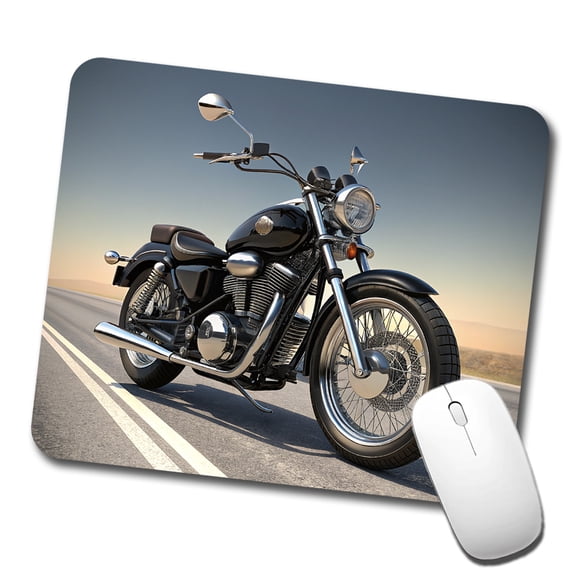 Motorcycle on the Road Mouse Pad Low Profile Gaming Mat