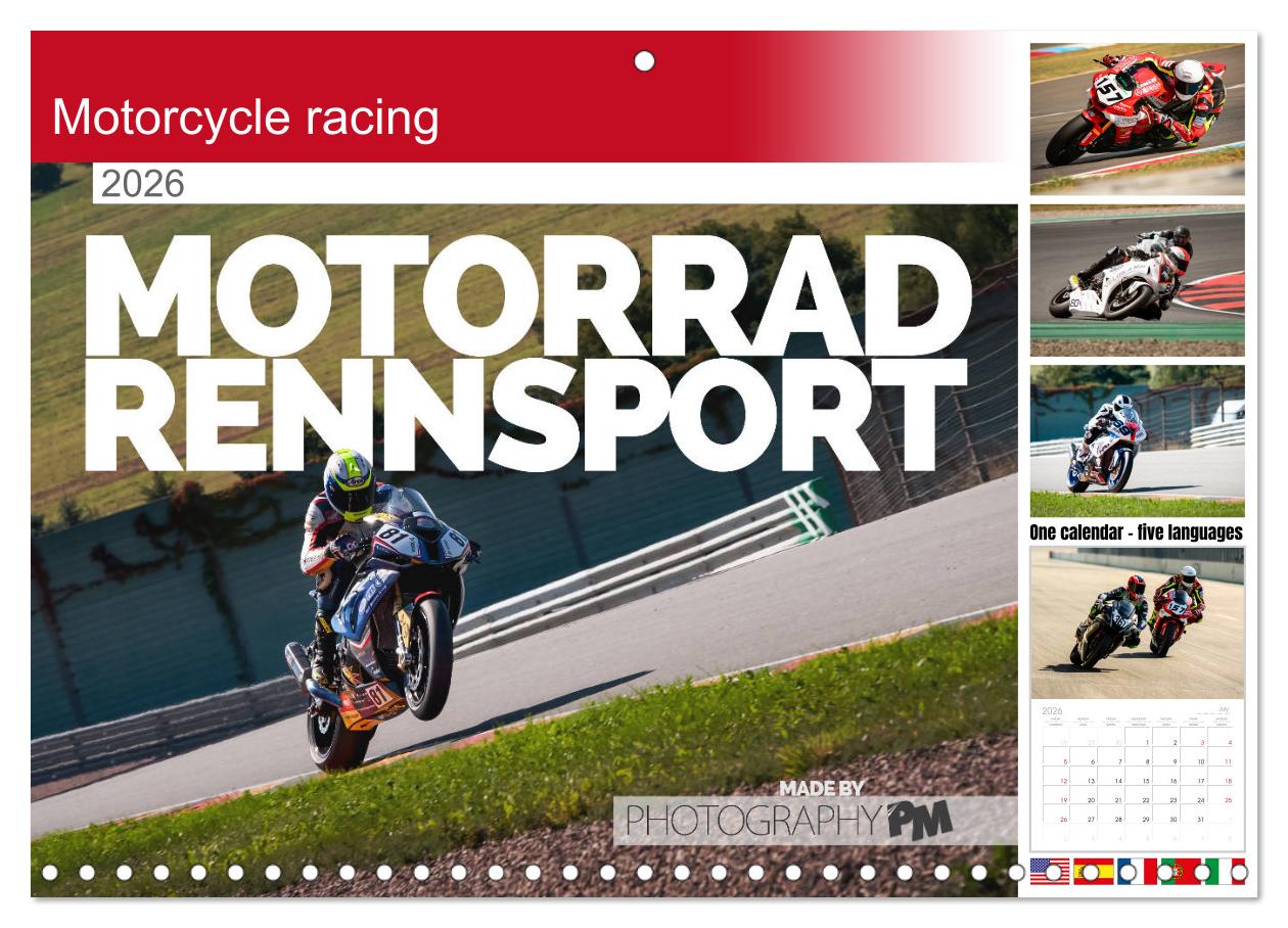 Motorcycle racing (Monthly Wall Calendar 2026 16.5 x 23.4 (open ...
