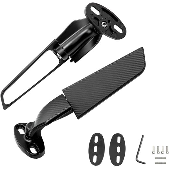 Motorcycle rear view mirrors compatible Ninja ZX6R ZX10R 250 400 650 YZF R1 R3 R125 R15 R25 compatiblement Wind wing Stealth side mirrors Rotatable 360 Adjustable Motorcycle side mirror(sm_Premium