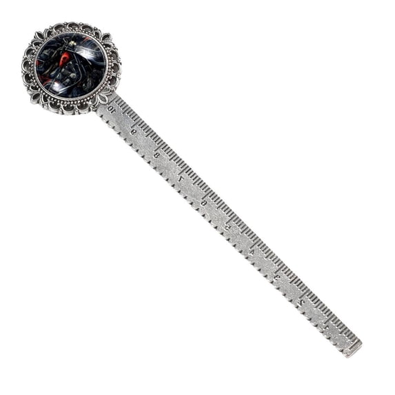 Motorcycle theme Vintage Silver Lace-Edged Bookmark: a Gift for Readers and Book Lovers