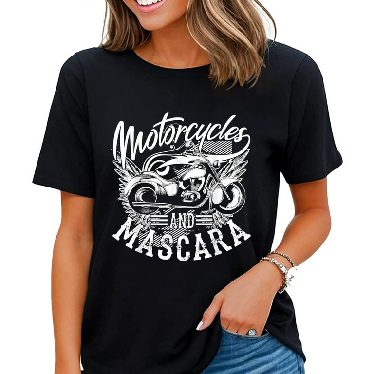 Motorcycles And Mascara Shirt | Cute Makeup Motor Lover Gift Motorcycles And Mascara Shirt | Cute Makeup Motor Lover Gift