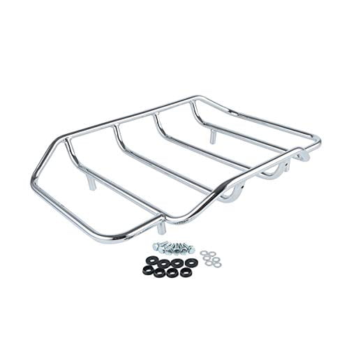 Motorcycles Chrome Luggage Rack Rail Tour Pack Carrier Trunk Top Fit
