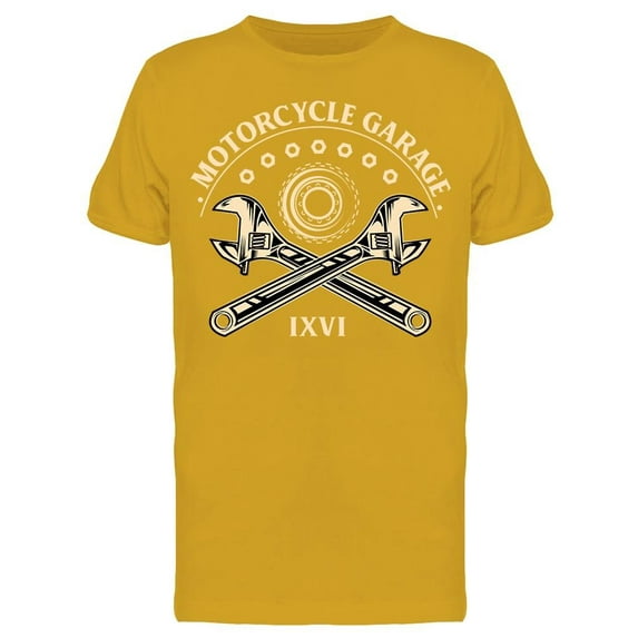 Motorcycles Garage, Wrenches T-Shirt Men -Image by Shutterstock, Male x-Large