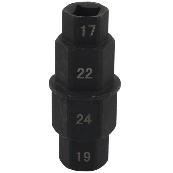 Motorcycles Hex Axle Tool – 17mm, 19mm, 22mm, 24mm – Hex Allen Front Wheel Hub Axle Spindle Socket Adapter Tool 3/8” Inch