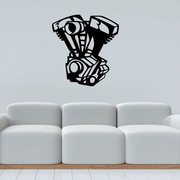 Motorcylce V-Twin Motor Decal - 36 Inches