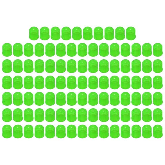 Motorforti Universal Tire Valve Stem Caps Plastic Green for Car Bike 100pcs
