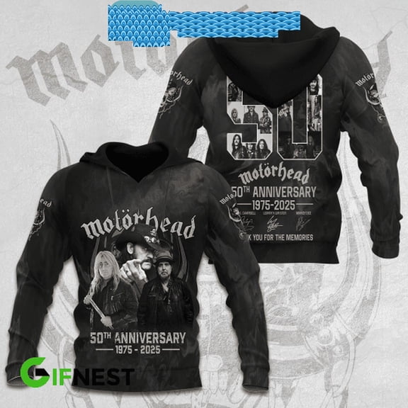 Motorhead 50 Years Of The Memories 1975-2025 Thank You Hoodie T-Shirt