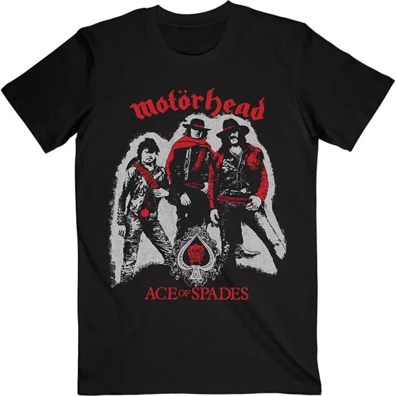 Motorhead Ace of Spades Cowboys T-Shirt Black New