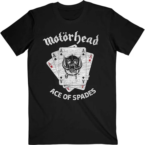Motorhead Flat War Pig Aces T-Shirt Black New