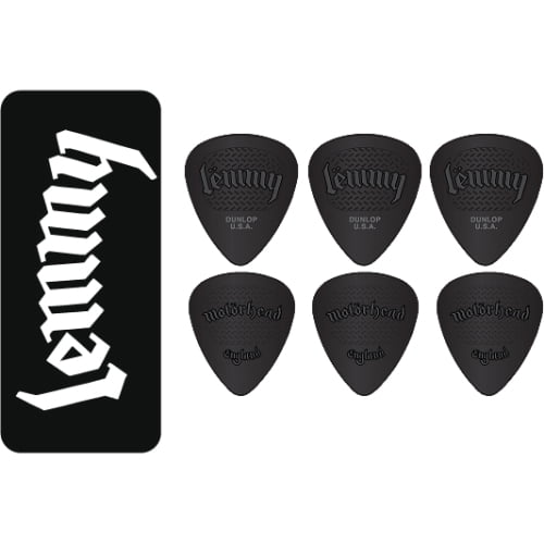 Dunlop Motorhead Lemmy Signature Guitar Picks, 1.14mm Gauge, Assorted Color, 6-Pack (Tin)