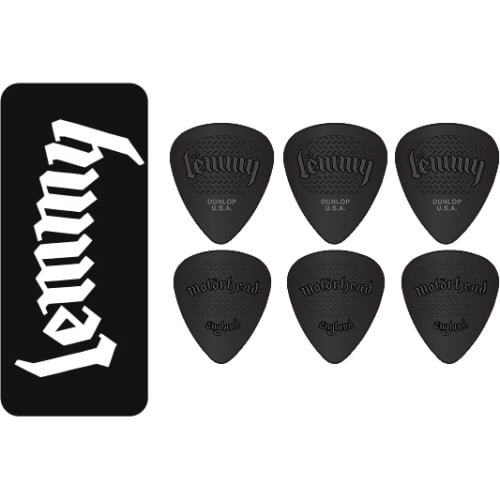 Dunlop Motorhead Lemmy Signature Guitar Picks, 1.14mm Gauge, Assorted Color, 6-Pack (Tin)
