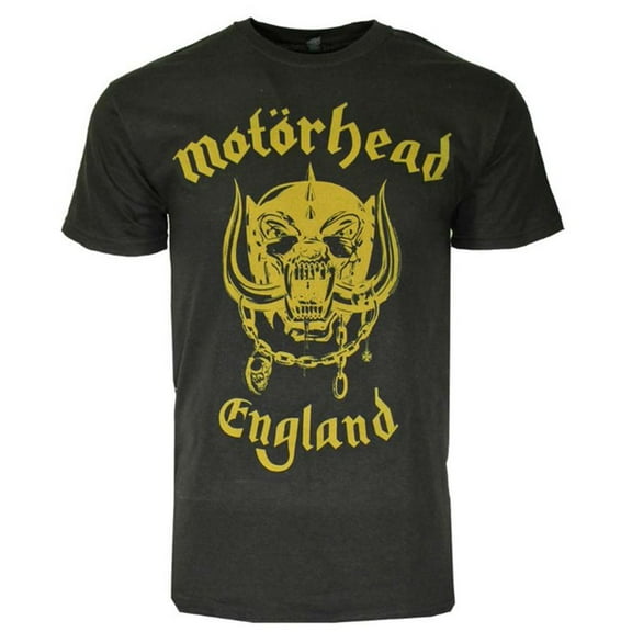 Motorhead Men's Gold England Logo T-Shirt XX-Large | Officially Licensed