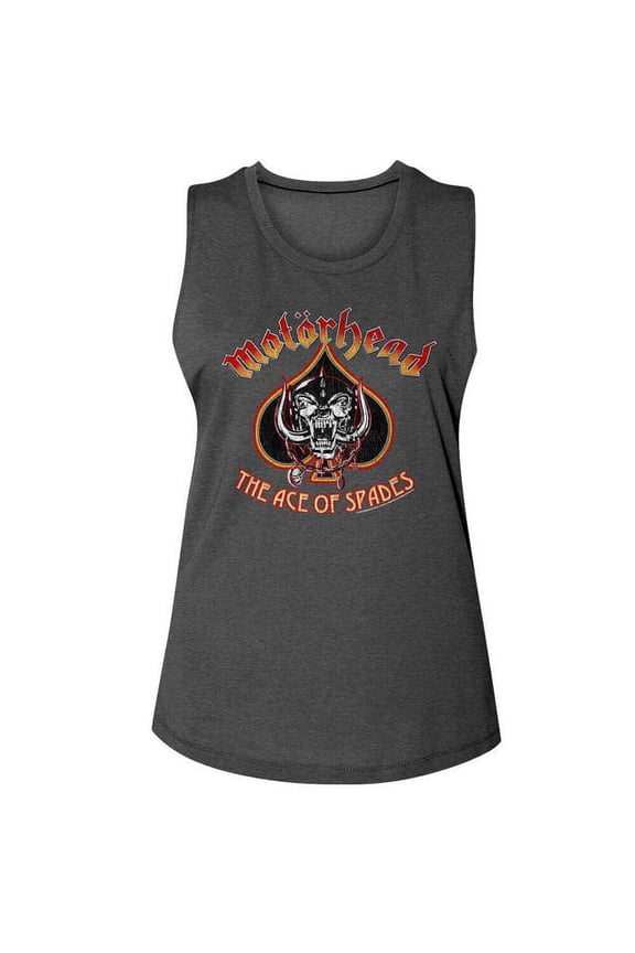 Motorhead Snaggletooth And Spade Charcoal Women's Muscle Tank Top T-Shirt