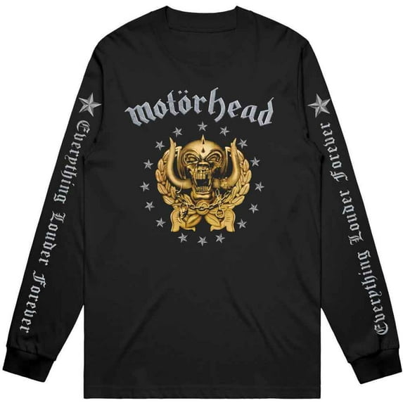 Motorhead Unisex Long Sleeve T-Shirt Everything Louder Forever (Sleeve Print) (Medium)