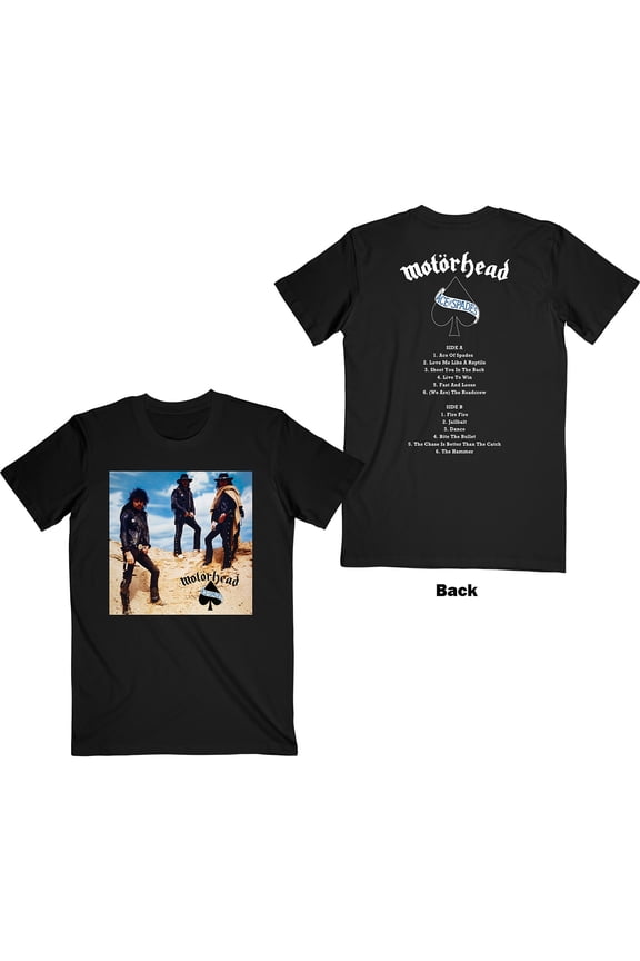 Motorhead Unisex T-Shirt Ace of Spades Track list (Back Print) (X-Large)