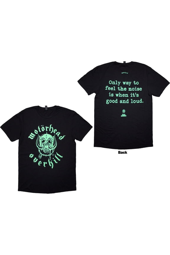 Motorhead Unisex T-Shirt Overkill Lyric (Black) (Back Print) (Medium)