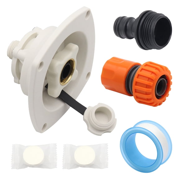 Motorhome Water Inlet Adapter With Check Valves Leak Resistant Brass Threads UV Resistant PP Suitable For Motorhomes