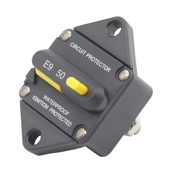 Motorhome Yacht Modification E9 Circuit Breaker Manual Reset with Emergency Cut-Off Switch Embedded Installation 50A