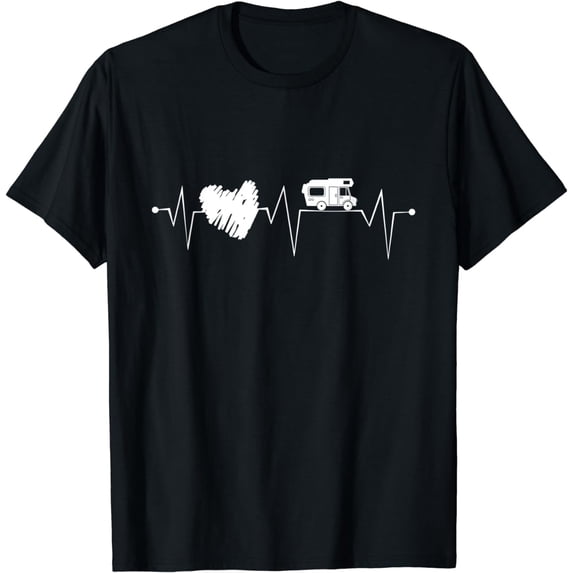 Motorhome with Heart RV Camping Heartbeat T-Shirt